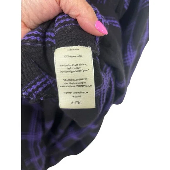 Mara Hoffman Aviva Dolman Sleeve Midi Dress Penny Plaid Womens‎ Size 2X - Picture 7 of 8